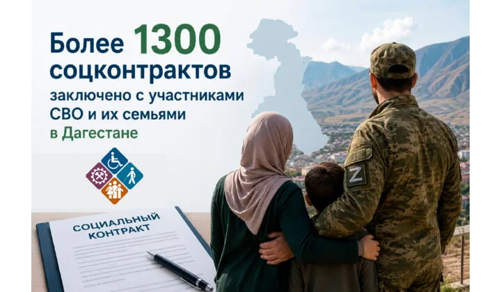 Более 1300 соцконтрактов заключено с участниками СВО и их семьями в Дагестане