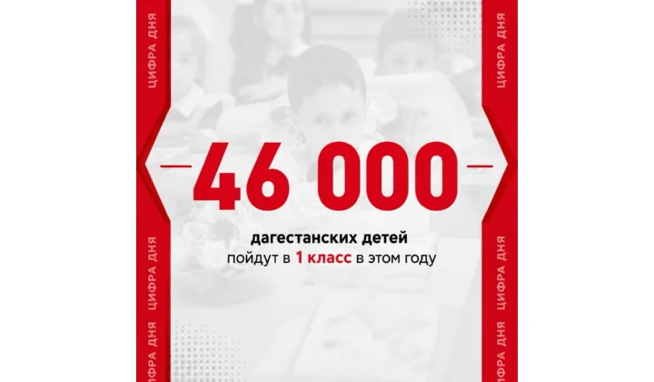 46 000 дагестанских детей пойдут в 1 класс в этом году